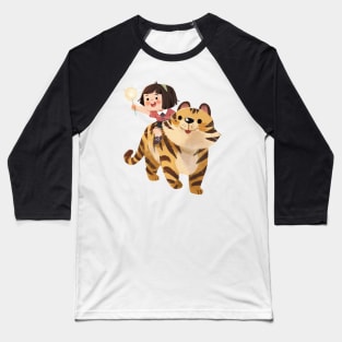 Girl with a tiger Baseball T-Shirt